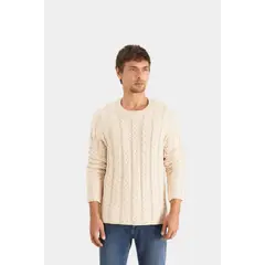VELEZ - Sweater capri tejido en algodón para hombre textura trenzada