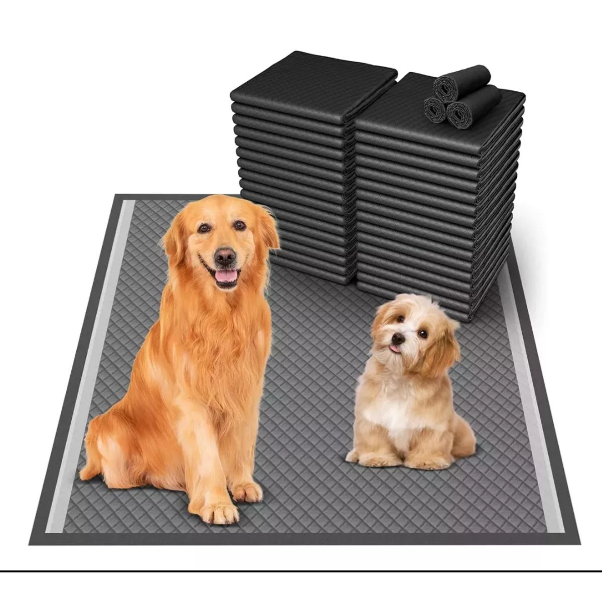 GENERICO - 30 Pañales Sabanilla Mascota Baño Perros De Carbón 60x60 Cm