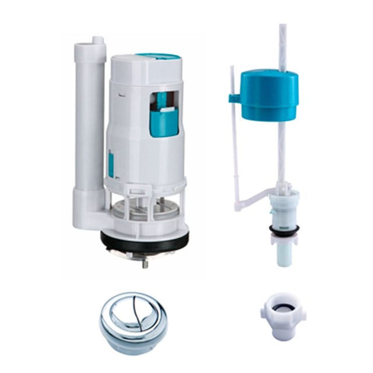 GENERICO - Kit Valvula Completo universl Estanque Con Botón grand Wc Fitting Y395