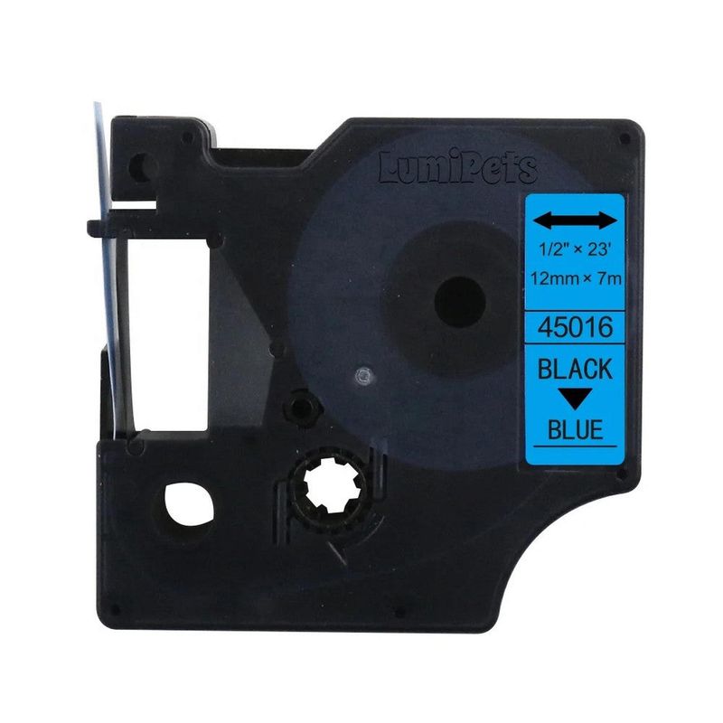 GENERICO - Cinta Etiqueta D1 para Rotuladora DYMO 12mm X 7m - Azul 45016