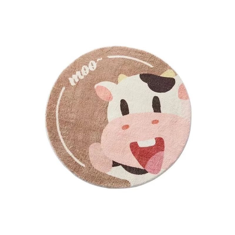 GENERICO - Alfombra Redonda 100 cm Super Suave Vaca