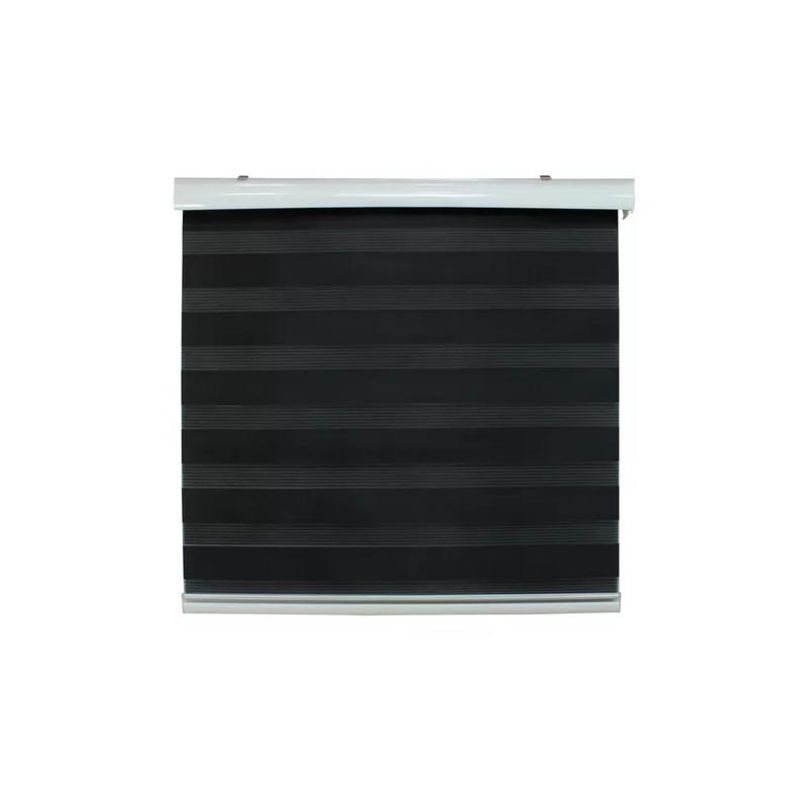 GENERICO - Cortina Roller Duo Zebra Día Noche 150x200cm Negro