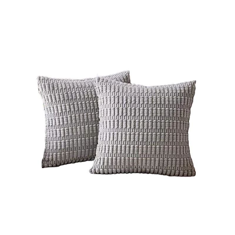 GENERICO - Pack de 2 Fundas de Almohadas Cojín 45x45 cm con Diseño Suave para Sillón y Cama Gris