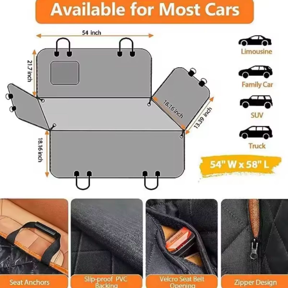 GENERICO - Protector Asiento - Funda De Auto Para Mascotas Perros Gatos
