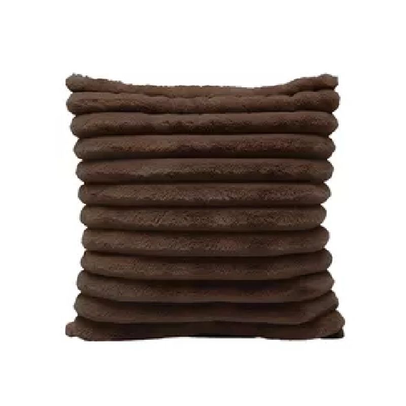 GENERICO - Pack 2 fundas de cojín super suave líneas decoración 43x43 cm color café