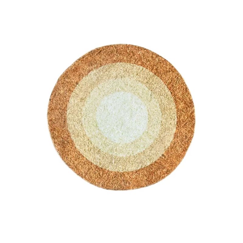 GENERICO - Alfombra Redonda 100 cm Super Suave Circulos Beige