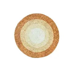 GENERICO - Alfombra Redonda 100 cm Super Suave Circulos Beige