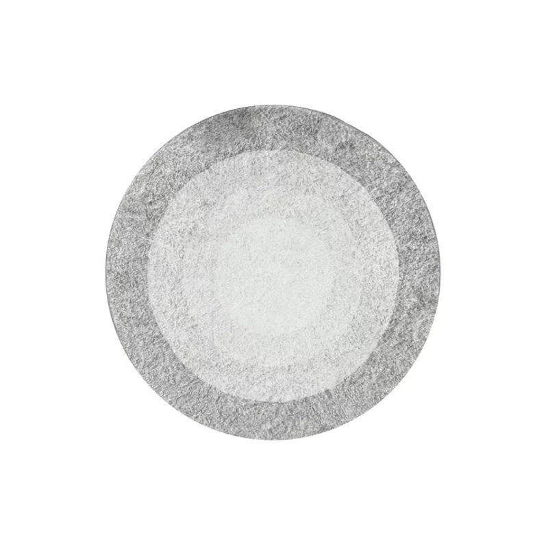 GENERICO - Alfombra Redonda 100 cm Super Suave Circulos Gris