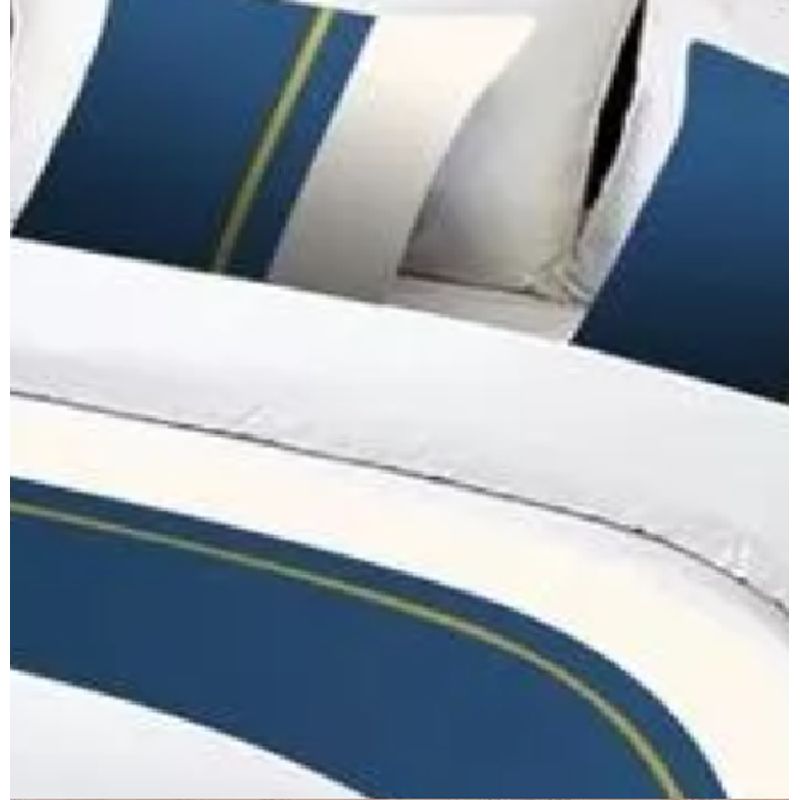 GENERICO - Pieceras cama decorativa 60x200 cm + 2 fundas 45x45 diseño 3 azul