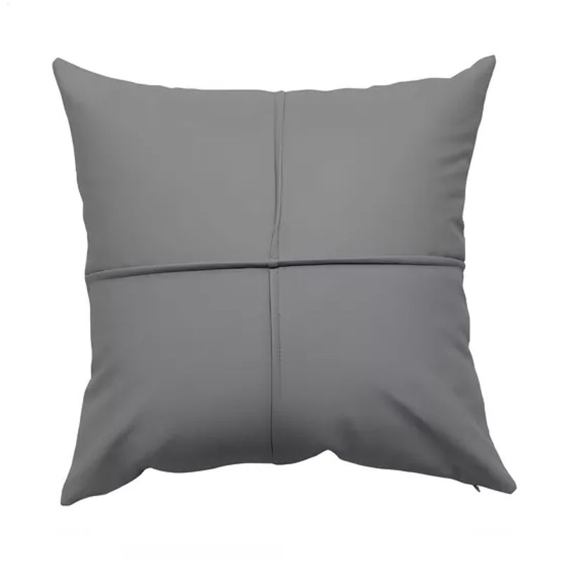 GENERICO - Pack 6 fundas de cojines almohada eco-cuero impermeable 43 cm color gris