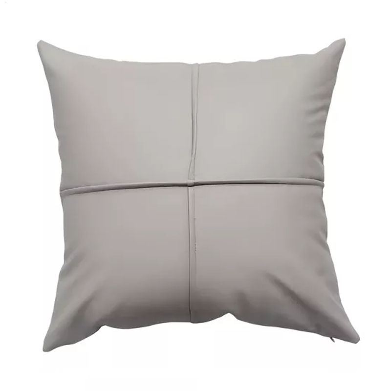 GENERICO - Pack 6 fundas de cojines almohada eco-cuero impermeable 43 cm color gris claro