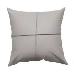 GENERICO - Pack 6 fundas de cojines almohada eco-cuero impermeable 43 cm color gris claro