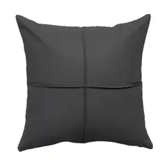 GENERICO - Pack 6 fundas de cojines almohada eco-cuero impermeable 43 cm color gris oscuro