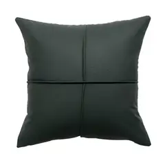 GENERICO - Pack 6 fundas de cojines almohada eco-cuero impermeable 43 cm color verde oscuro