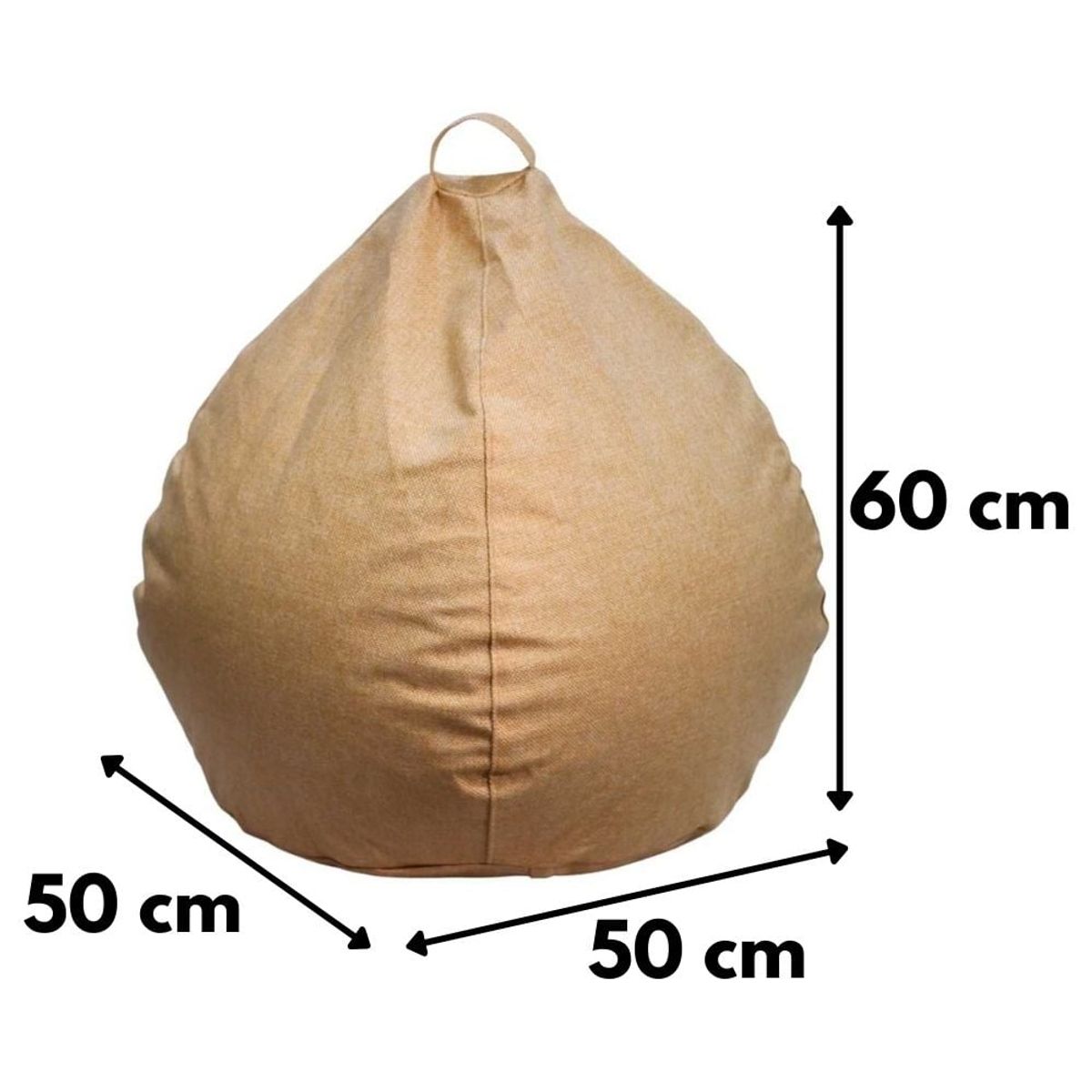 GENERICO - Pouf Pera Beige Omega 100x120x120 Máxima Design