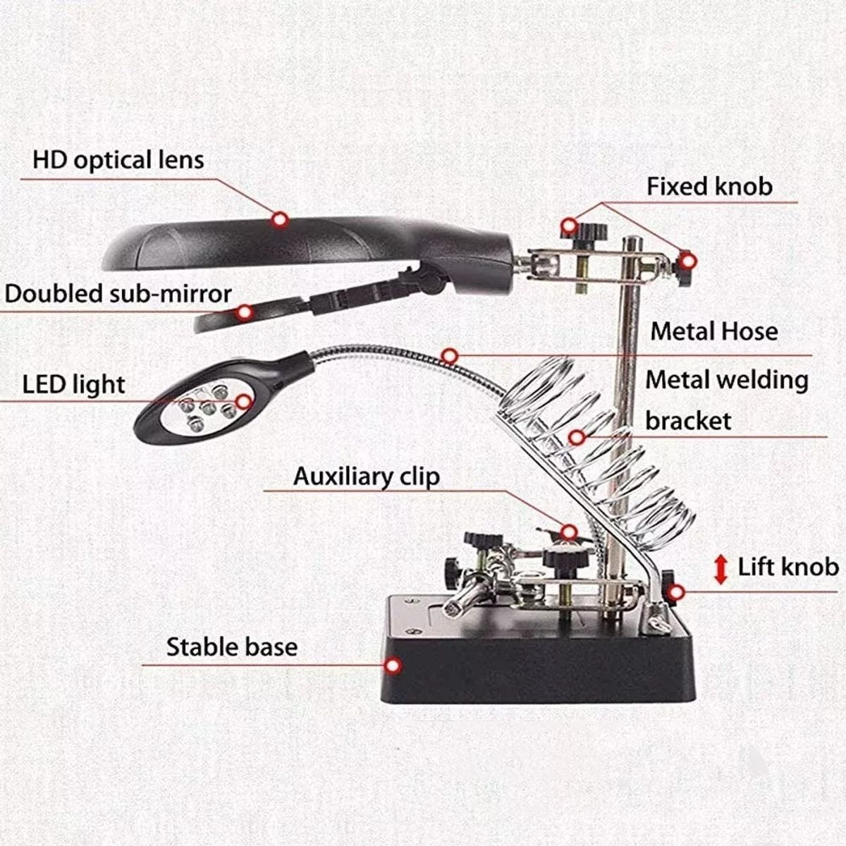 GENERICO - Porta cautín con lupa