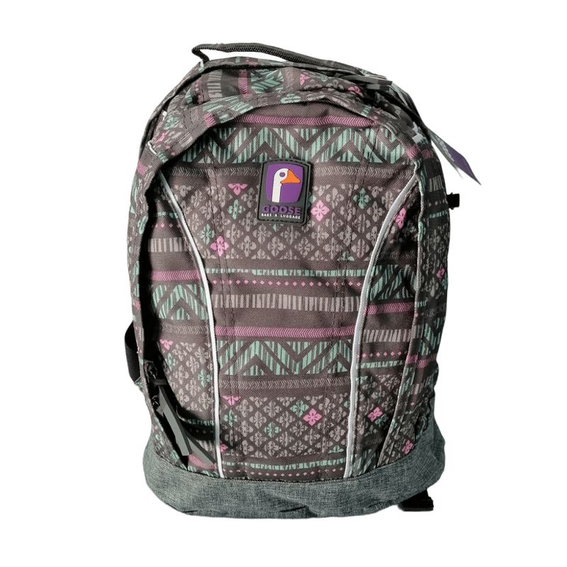 GOOSE - Mochila Goose Malawi Etnico Gris Menta Rosa
