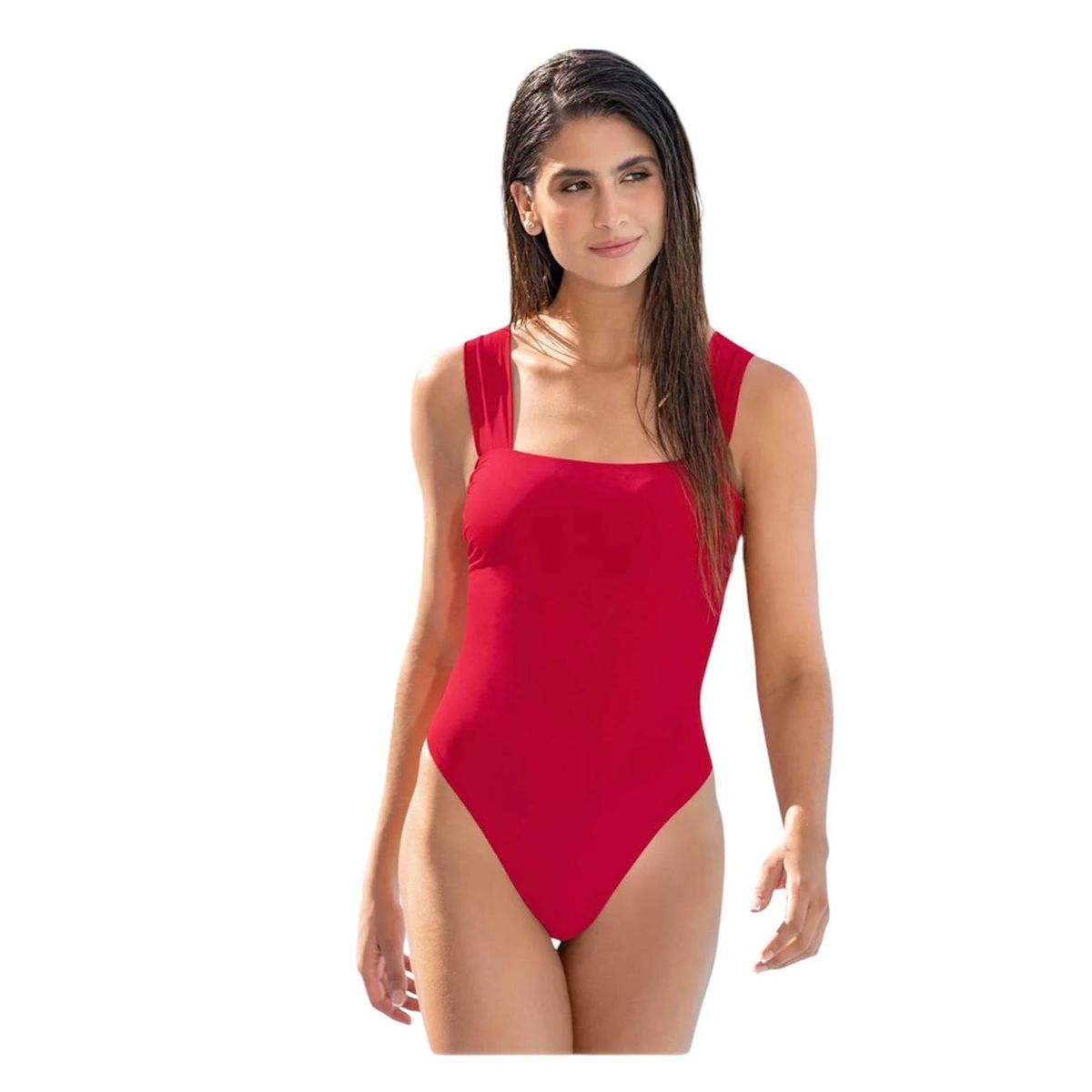 LEONISA - Traje de baño Mujer entero escote cuadrado