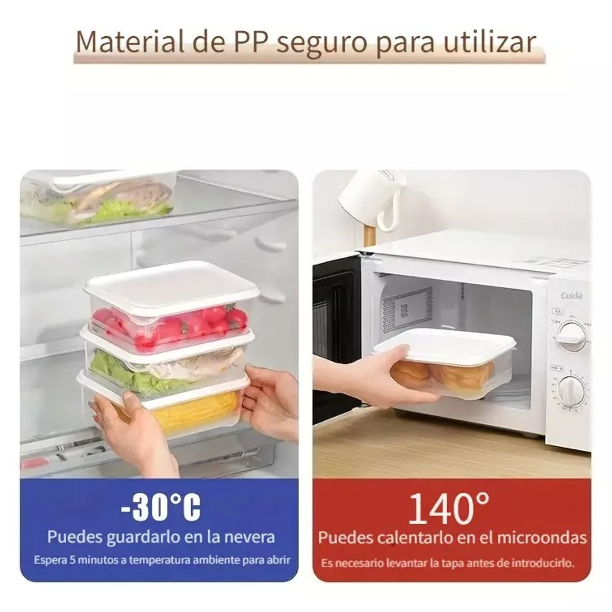 TNAKIEX - Recipientes Herméticos Para Almacenar Alimentos 8pzs 1200ml