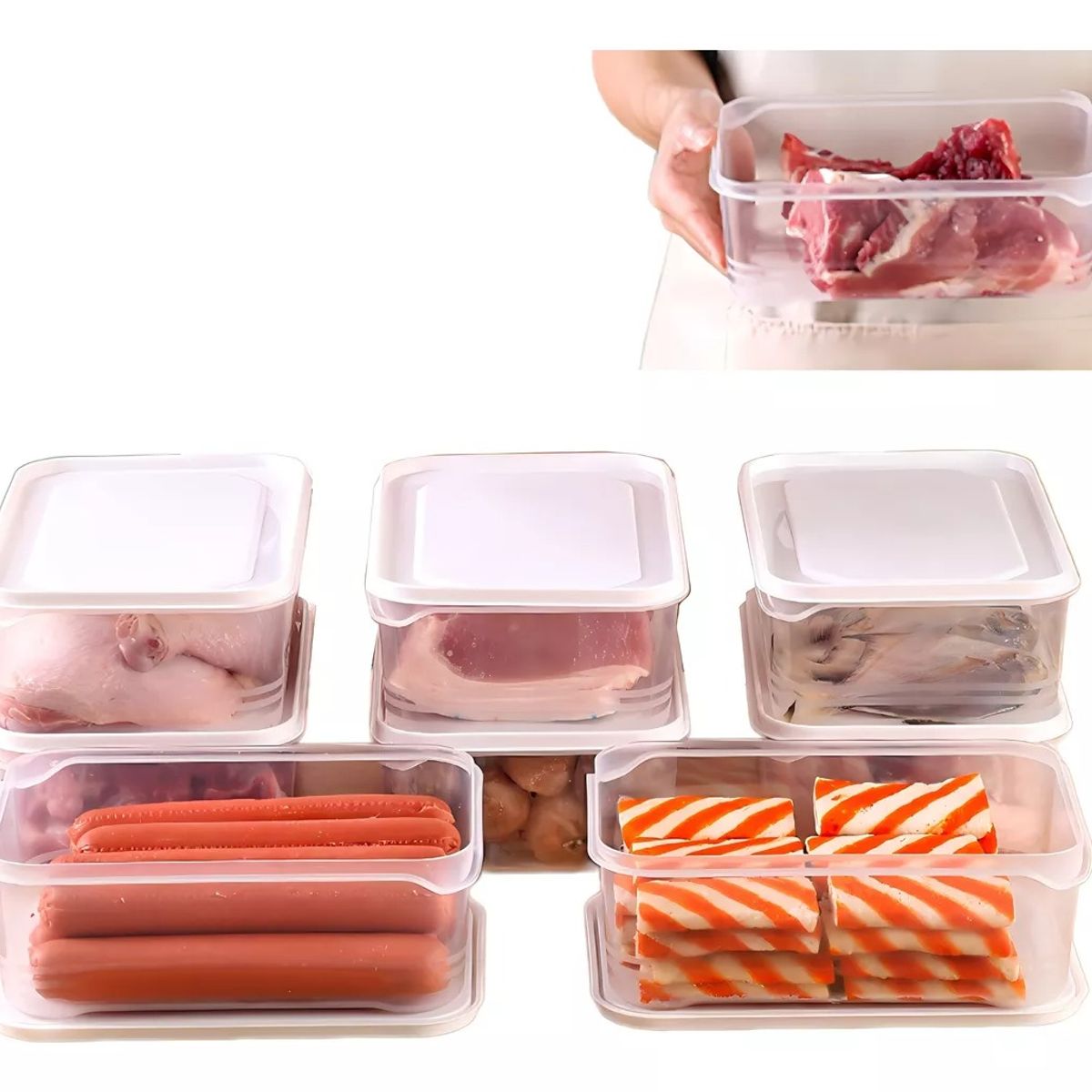 TNAKIEX - Recipientes Herméticos Para Almacenar Alimentos 8pzs 1200ml