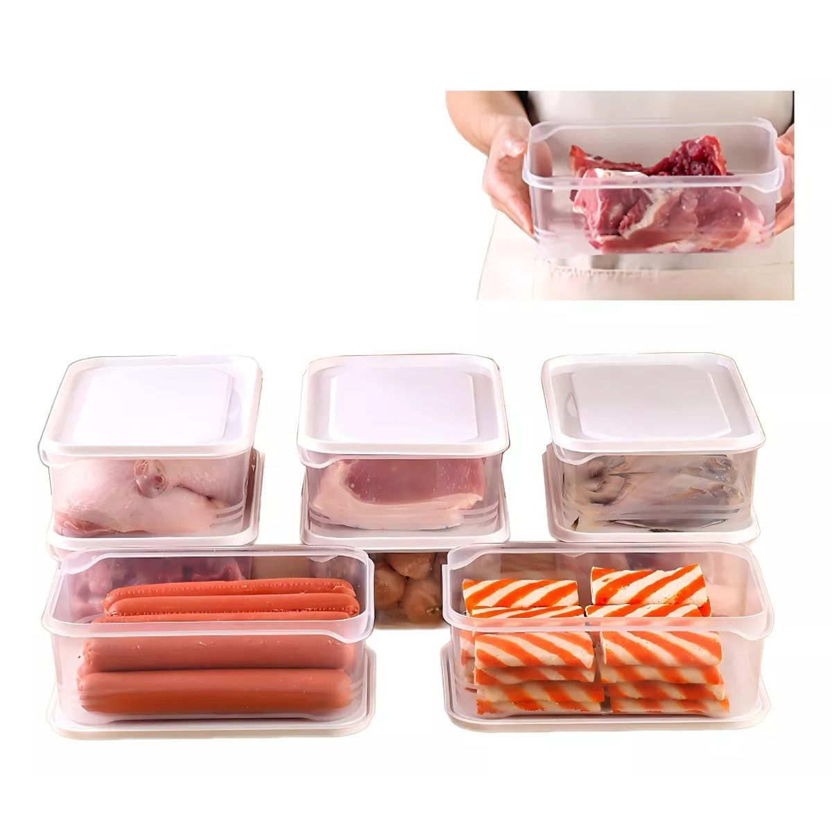 TNAKIEX - Recipientes Herméticos Para Almacenar Alimentos 8pzs 1200ml