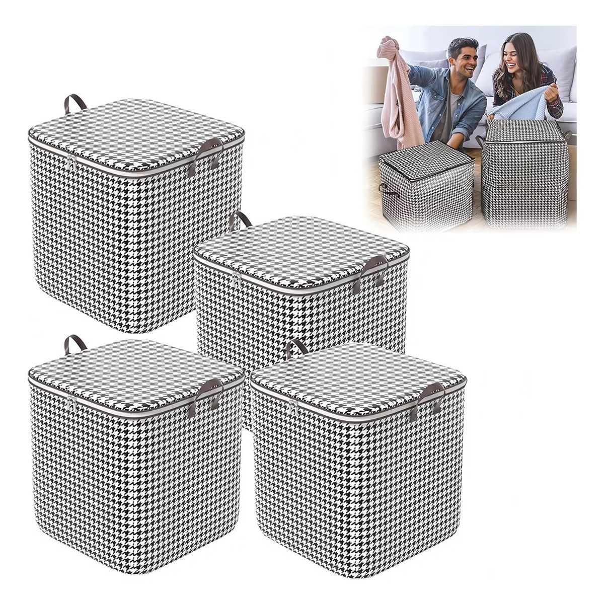 TNAKIEX - Colcha No Tejida Espesada, Organizador De Ropa, 4 Piezas