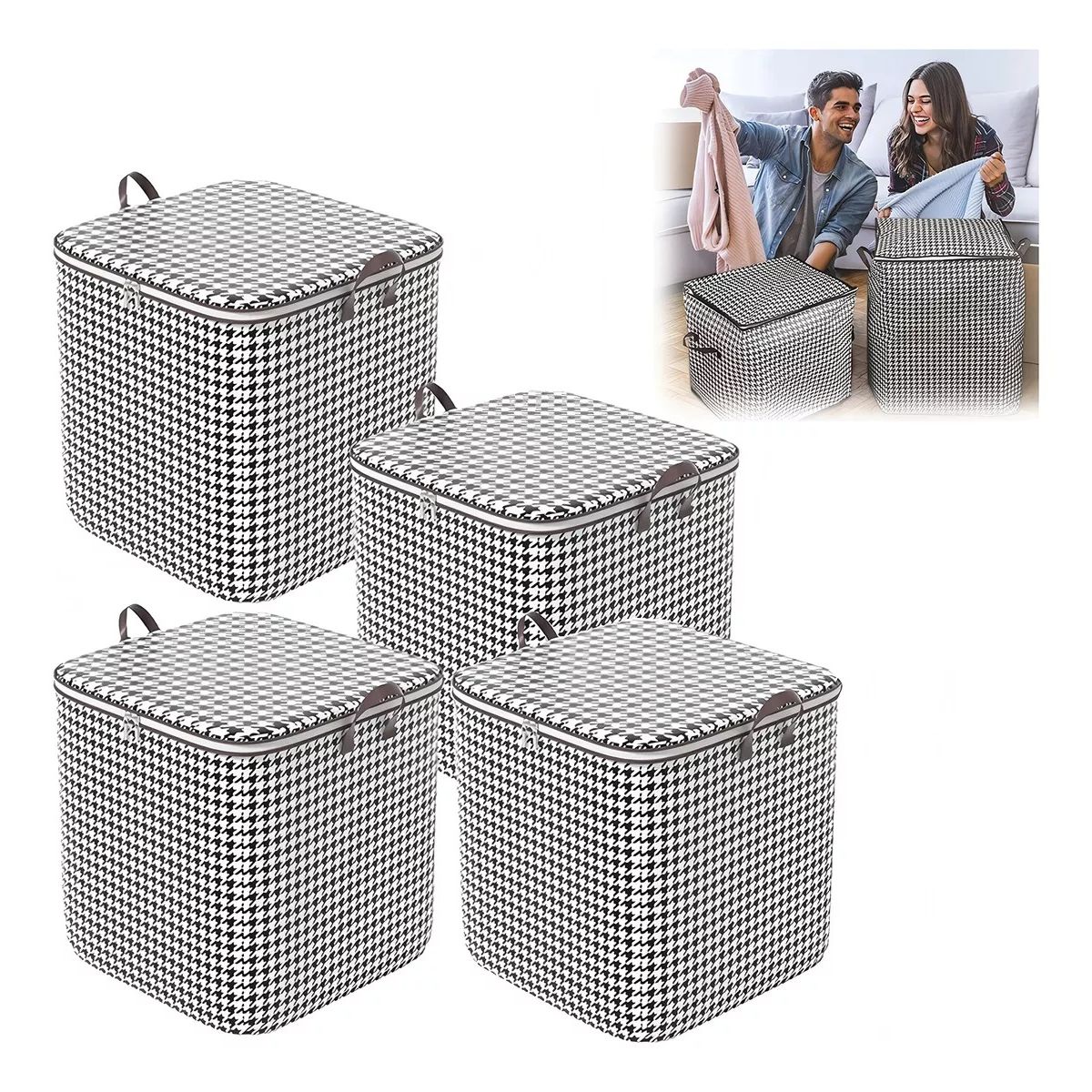 TNAKIEX - Colcha No Tejida Espesada, Organizador De Ropa, 4 Piezas