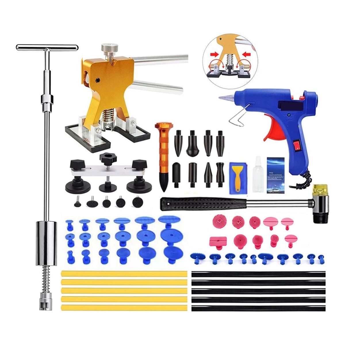 EVERSO - Kit Desarrollador Reparador De Abolladuras Auto 70 Pcs