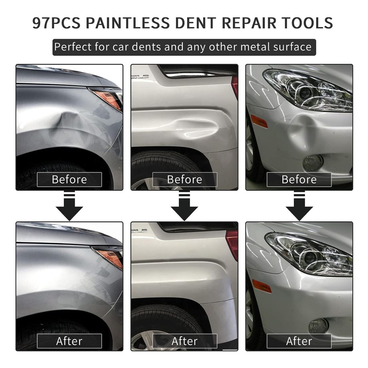 EVERSO - Kit Desarrollador Reparador De Abolladuras Auto 70 Pcs