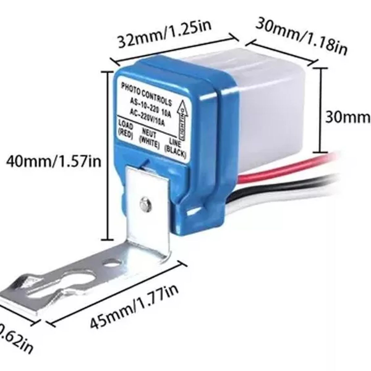 BITART - Pack 4 Fotocelda Sensor Luz Encendido Focos Lampara 220v 10a
