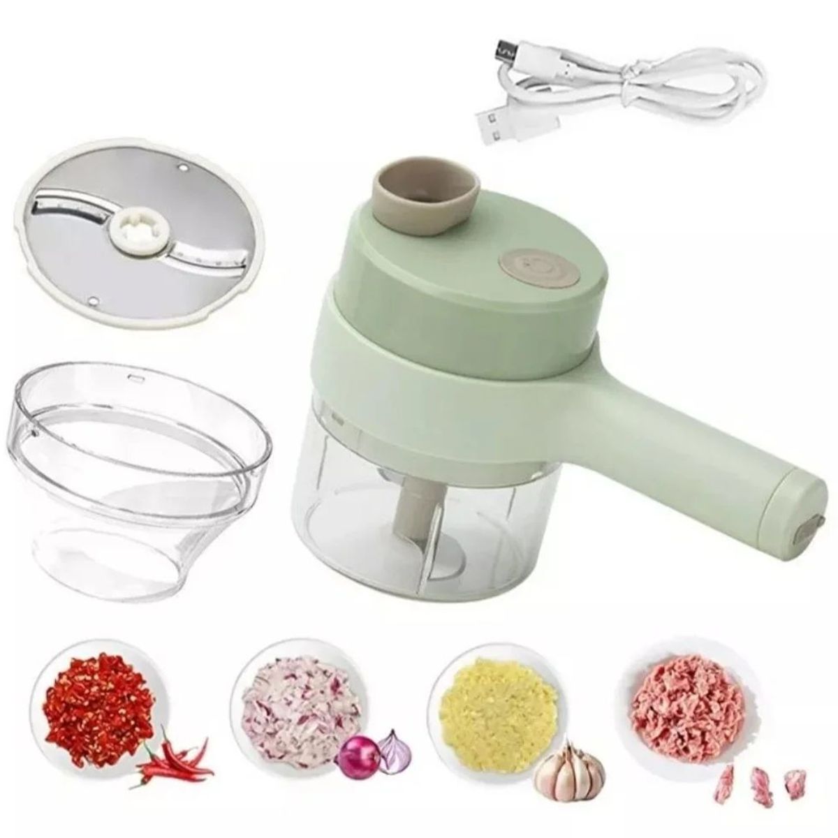 GENERICO - CORTADOR DE VERDURAS 2 EN 1 RECARGABLE USB F-254