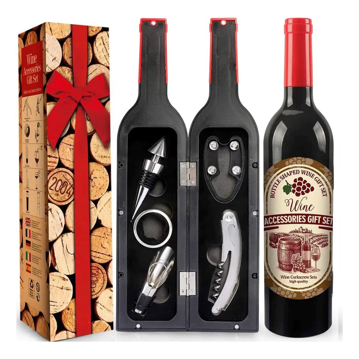 EVERSO - Juego De 5 Destapador De Botellas Sacacorcho De Vinos Regalo