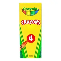 CRAYOLA - Crayones De Cera Crayola, 4 Lápices De Colores Escolares