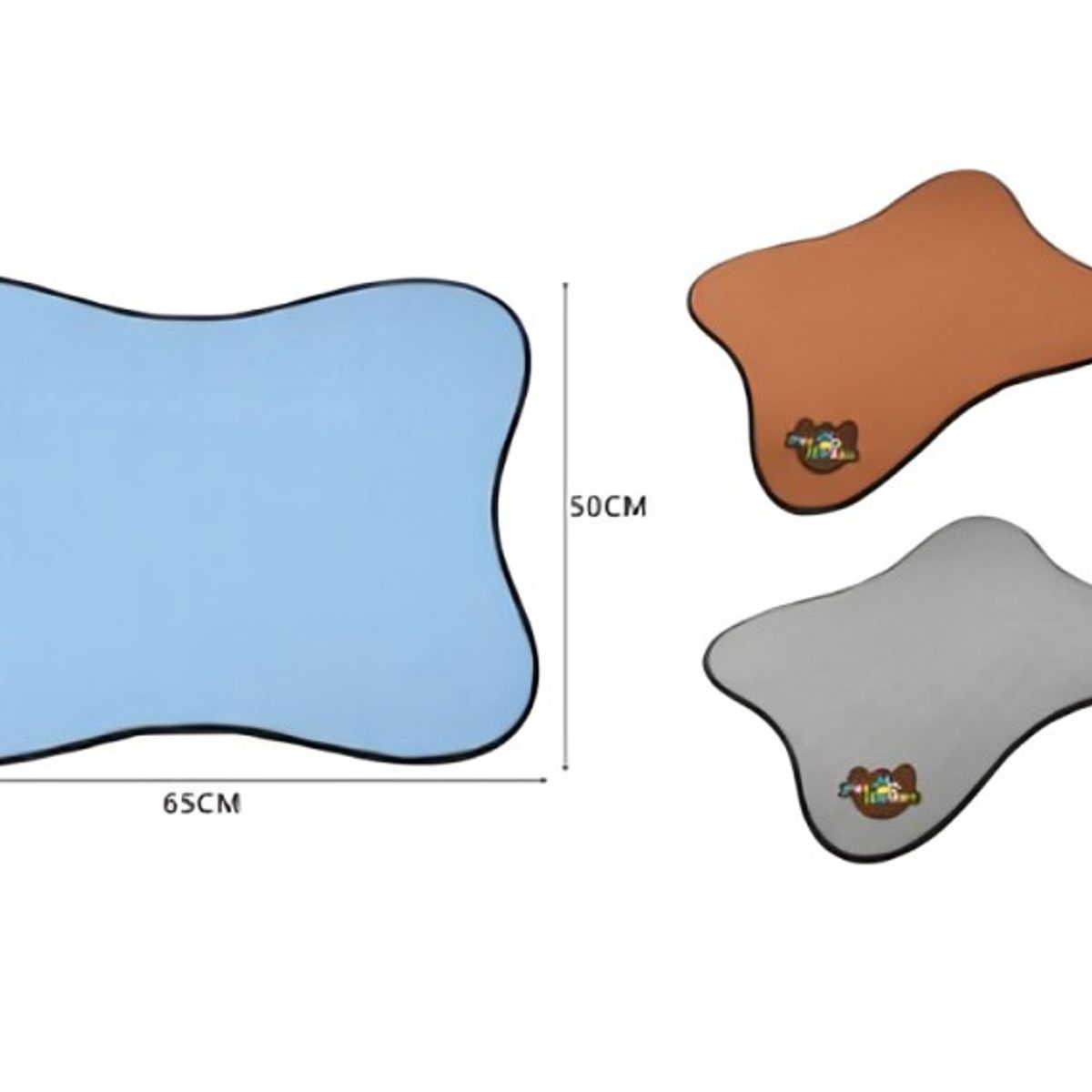 OEM - Alfombra para Mascotas Naranja Gris y Celeste 60x45 cm