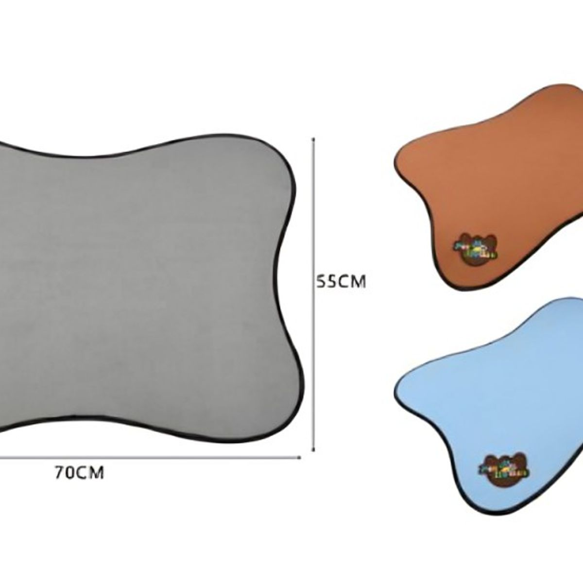 OEM - Alfombra para Mascotas Naranja Gris y Celeste 70x55 cm