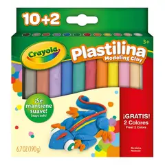 CRAYOLA - Plastilina De 12 Colores Escolares Para Niños