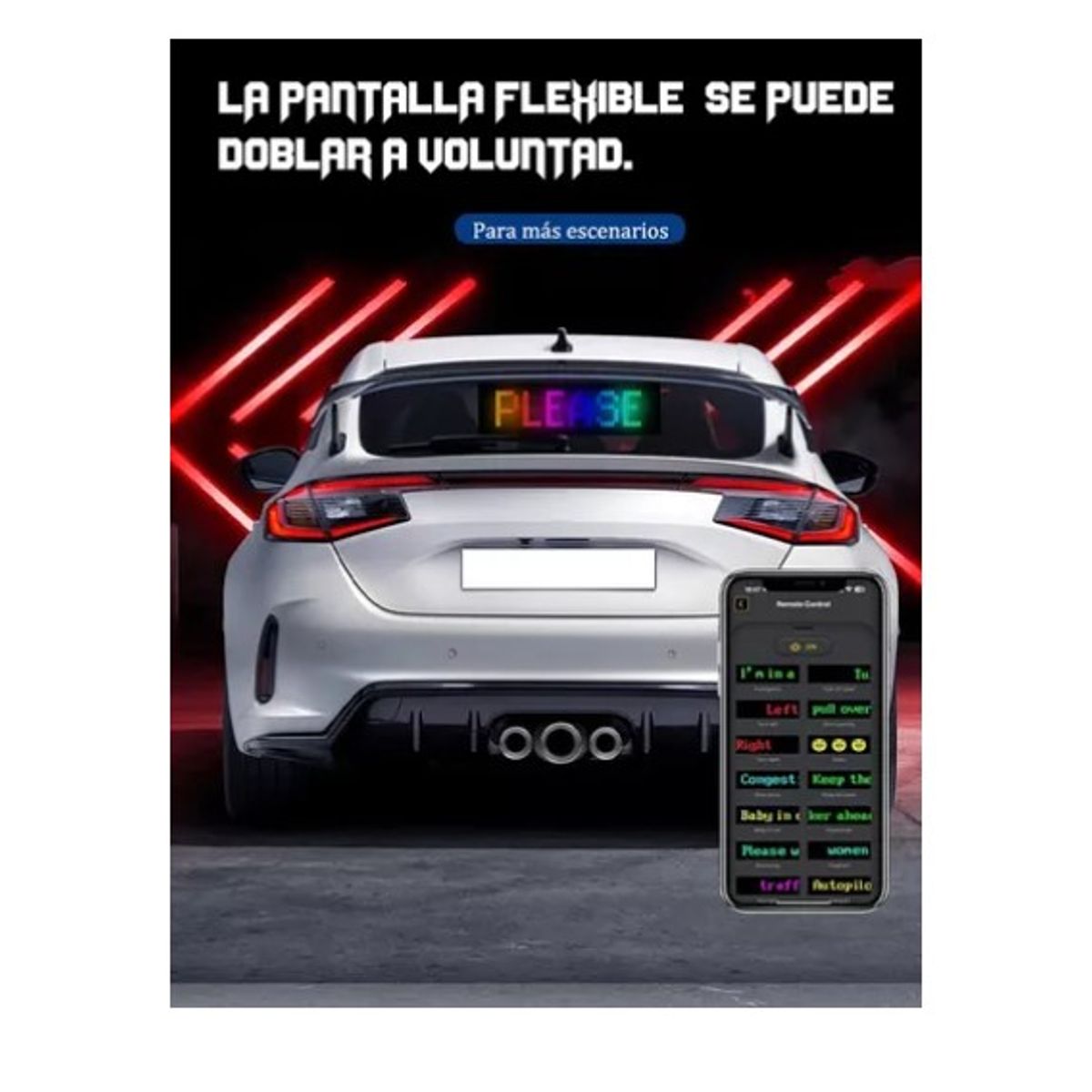 OFERTABKN - Letrero Led Matrix Flexible Rgb App Control Usb Auto 16x64