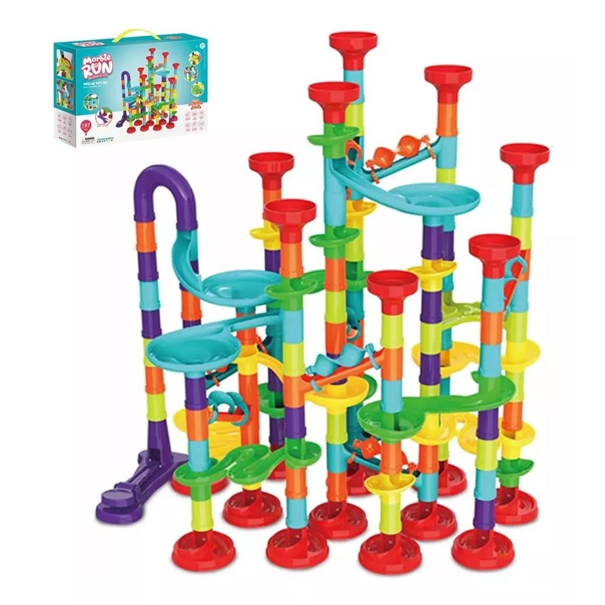 MUNDO MAGIA - Pista De Bolitas 142 Uds Juguete Bloques De Construcción