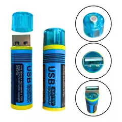 GENERICO - Pack X2 Pilas Recargables Usb Pila Aa Recargable Doble A