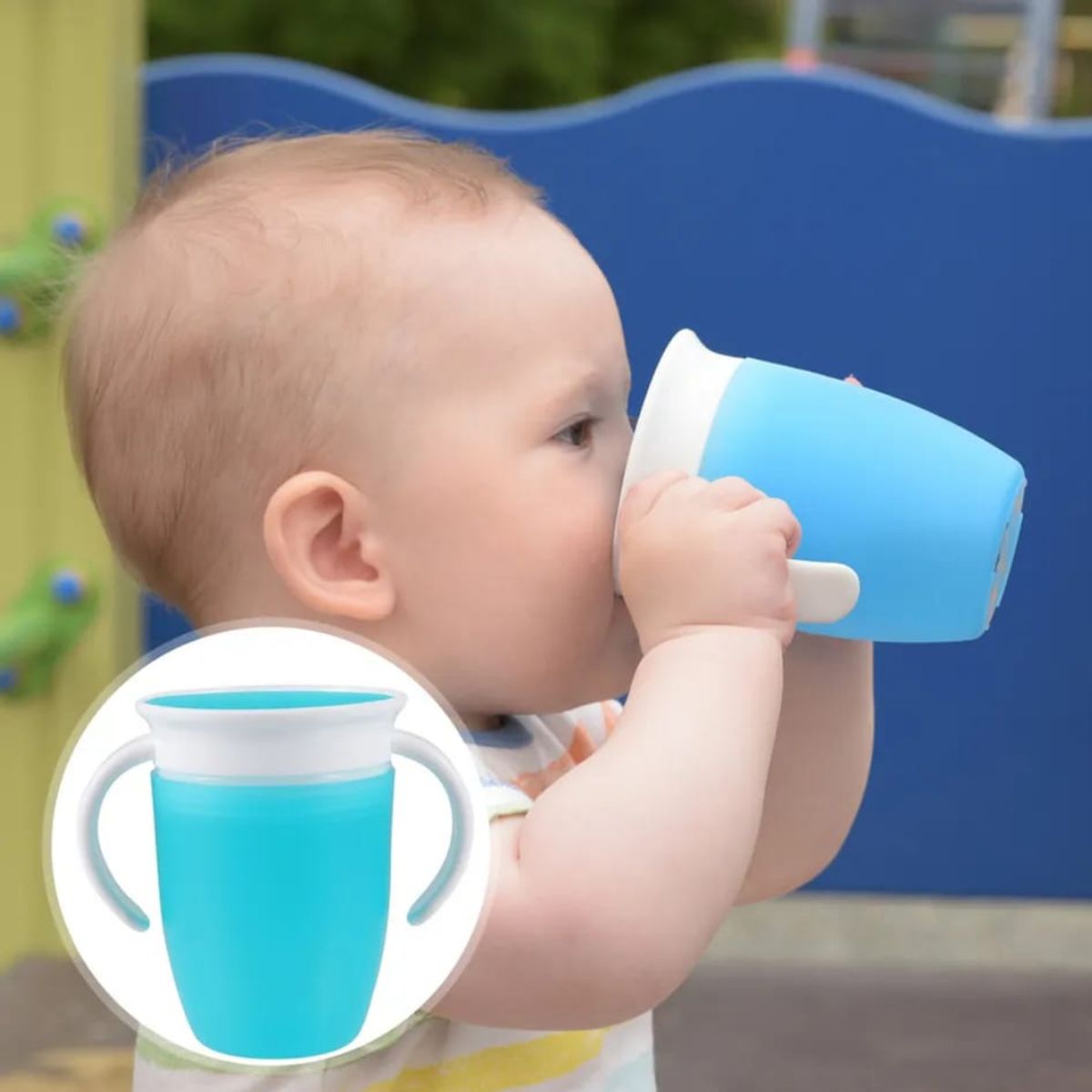OEM - VASO ANTIDERRAME 360 CON ASAS 270ML AZUL