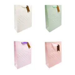 GENERICO - BOLSA DE REGALO PUNTOS 3D PASTEL 26X32 X12 UNI