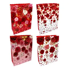 GENERICO - BOLSA DE REGALO ROSAS 18X23 X12UNI