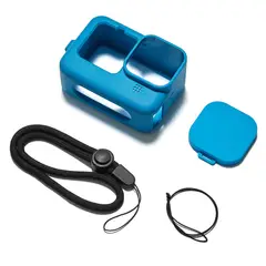 GENERICO - Protector silicona + Tapa lente + Strap para GoPro Hero 11 10 9 Black