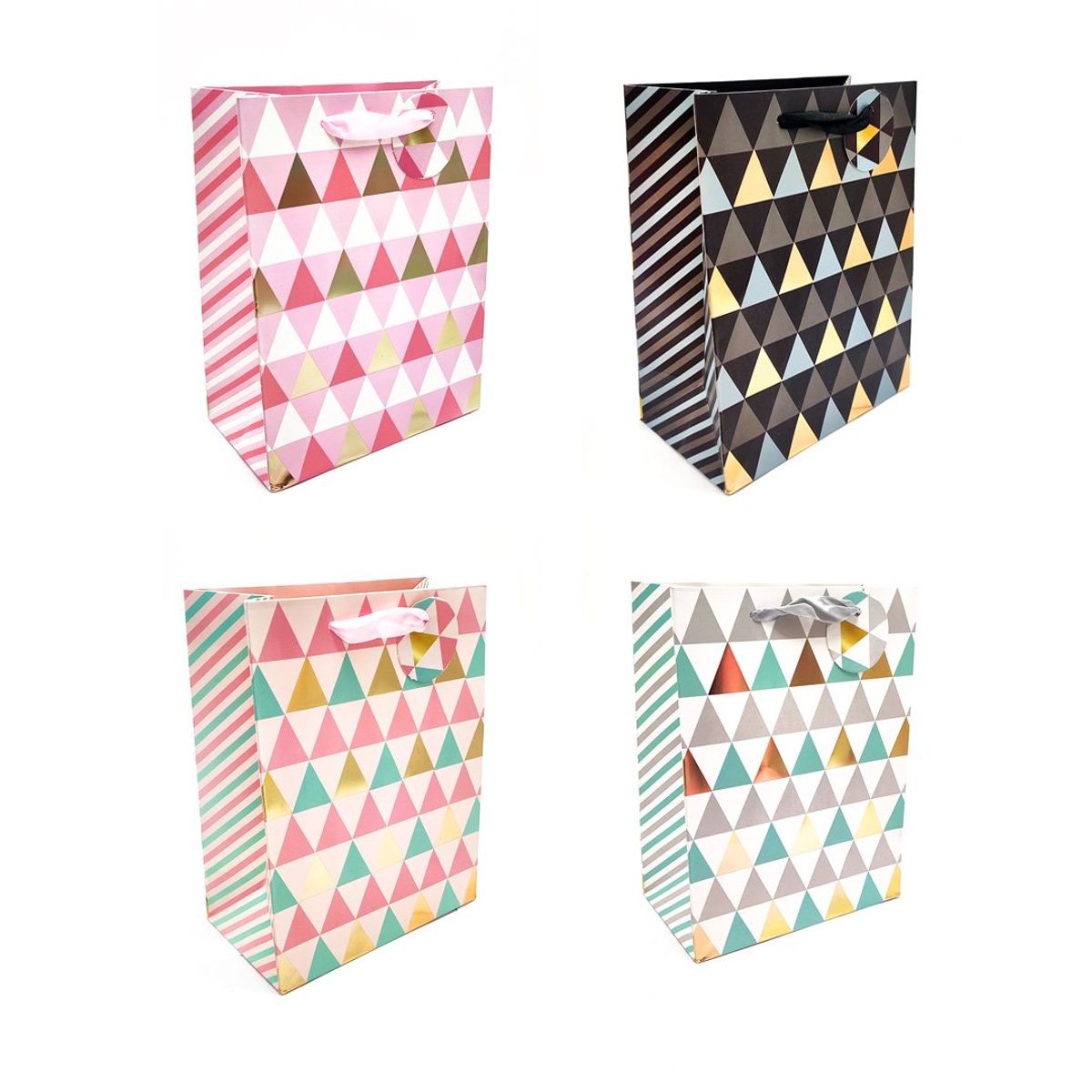 GENERICO - BOLSA DE REGALO TRIANGULO DORADO 30X40 X12 UNI