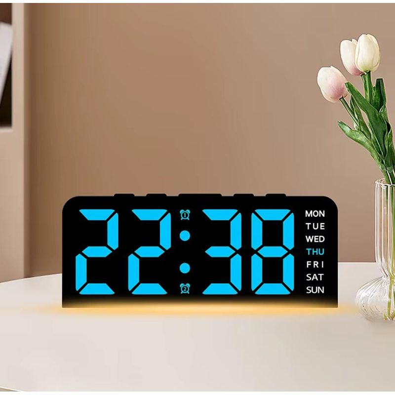 IRM - RELOJ DESPERTADOR CON CALENDARIO E ILUMINACION AZUL