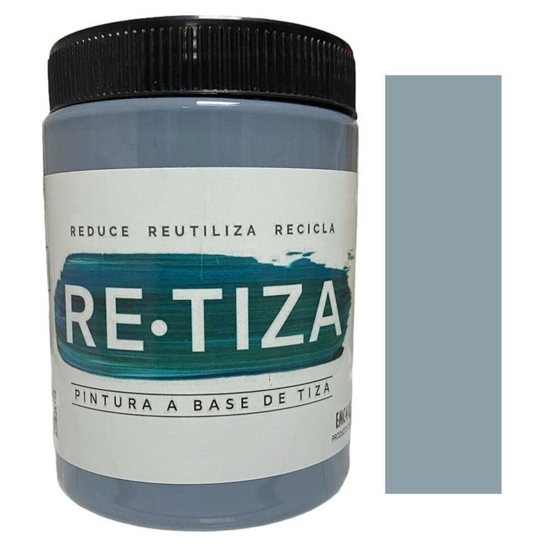 RETIZA - Pintura Tizada/Vintage GRIS ACERO 1 KILO base agua mate decorativa
