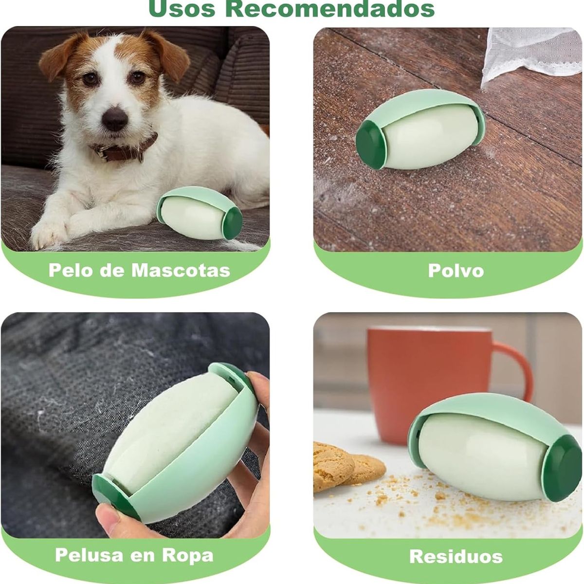EVERSO - Rodillo Quita Pelusa Pelo De Mascotas Lavable Reutilizables