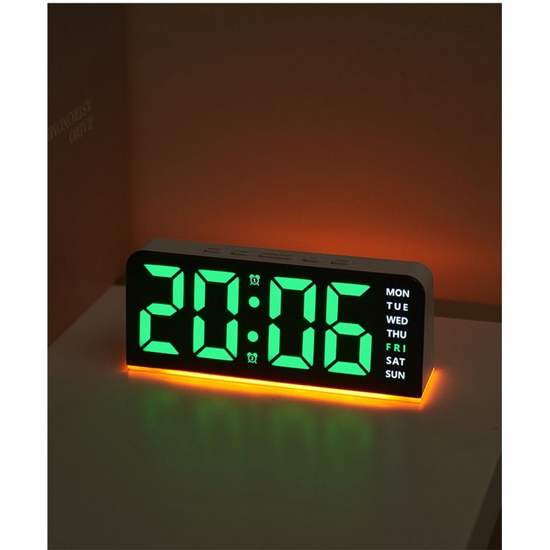 OEM - RELOJ DESPERTADOR CON CALENDARIO E ILUMINACION VERDE