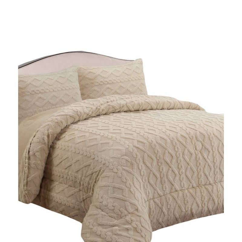 GENERICO - CUBRECAMA GRUESO PARA INVIERNO KING - SUPER KING  BEIGE