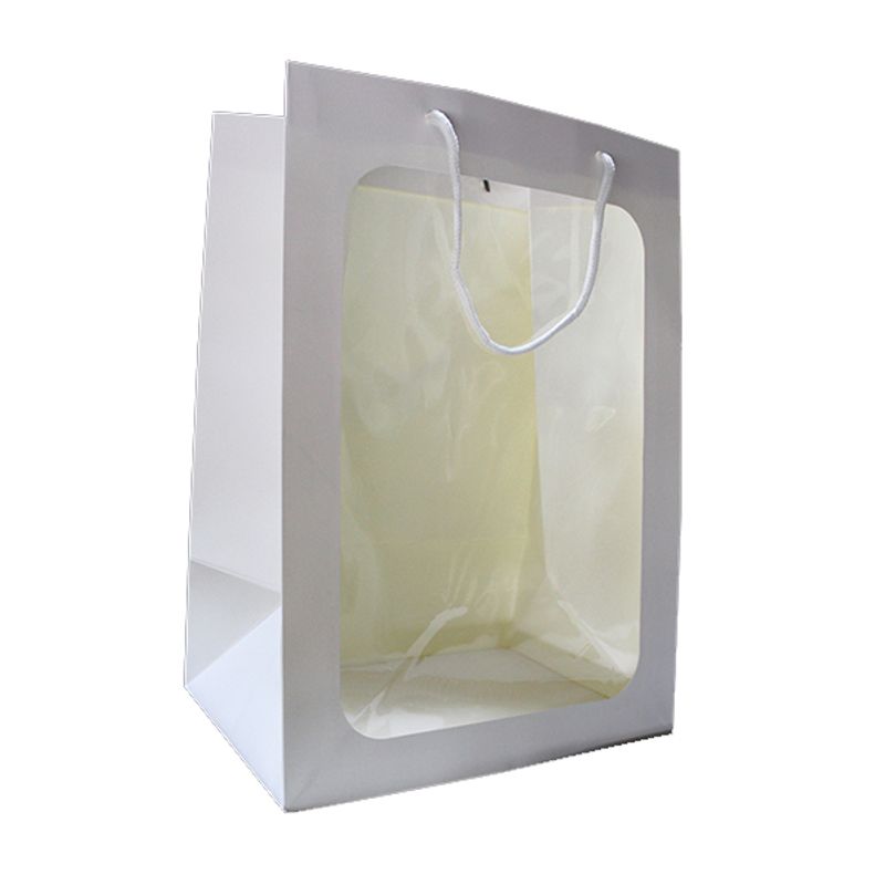GENERICO - BOLSA DE REGALO VENTANA 30X20X16 CM BLANCO X12 UNI